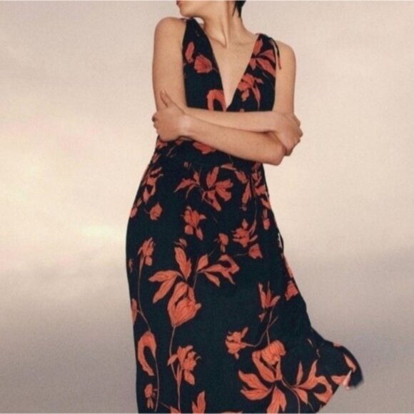 Thakoon Floral V-Neck Maxi Dress Size 6 New Tropical Hawaiian Flowy Feminine - Picture 1 of 11